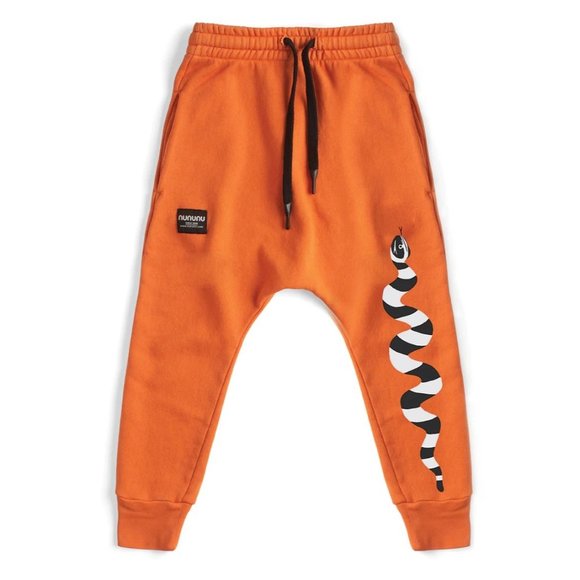 nununu Vibrant Orange Joggers with Snake Design - Picture 2 of 3